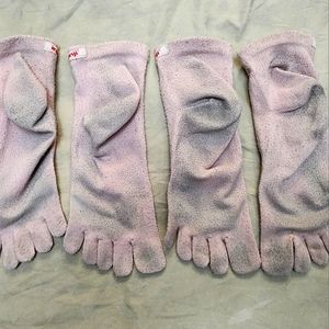 Lot of 2 pairs Injinji Mens Toesocks Size Large Mini Crew Pink